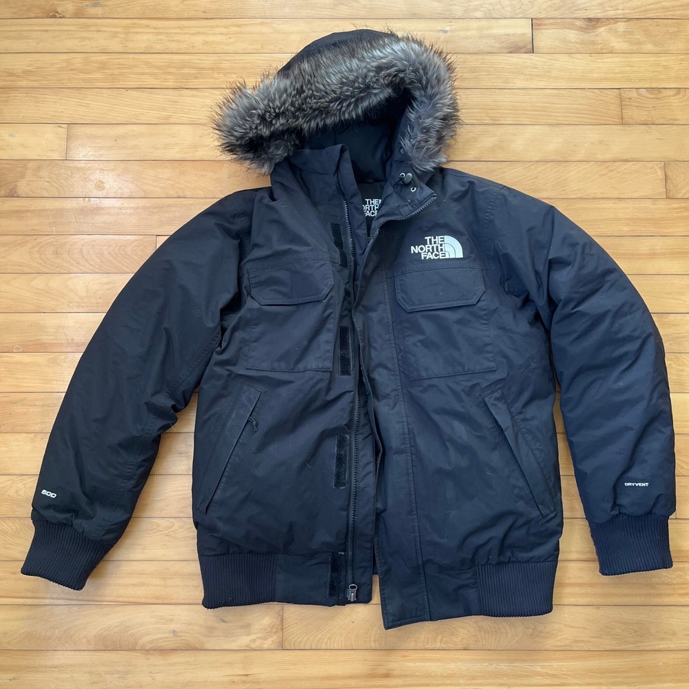 The North Face Gotham 600 Down DryVent Bomber Jacket Black Mens S Broken Zipper